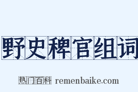 野史稗官组词是什么意思的图片